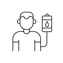 Blood Transfusion linear icon. Donation. Surgical medicine. Thin line customizable illustration. Contour symbol. Vector isolated outline drawing. Editable stroke