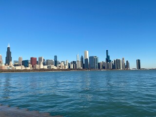 Fototapeta na wymiar Windy City Chicago beautiful skyline