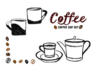 コーヒーのイラスト かわいいコーヒー豆のイラストとメッセージ入り フレームイラスト Wall Mural Aonori
