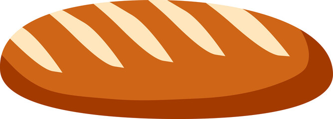 Loaf of bread isolated on white background Flat Vector illustration. French Bread icon. Concept of Bakery or Bread Prices. Healthy bread isolated on white background, traditional food sign symbol.