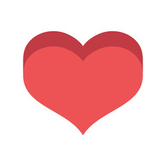 Heart vector icon. Flat style 3d illustration. Love representation. Valentine's day symbol.