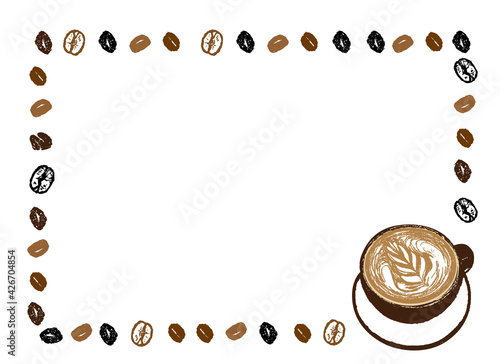 コーヒーのイラスト かわいいフレームイラスト Sticker Pomme