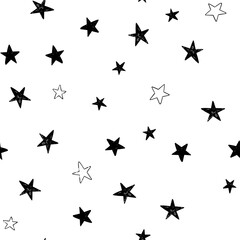 Star doodle seamless pattern. Background texture.