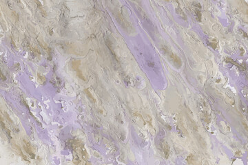 Purple, violet and beige abstract acrylic liquid oil painted background