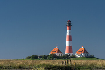 Leuchtturm Westerheversand, Westerhever, Eiderstedt, Nordfriesland, Schleswig-Holstein, Deutschland