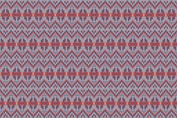 Geometric ornament of rhombuses and triangles in the native American style. Seamless pattern in knitted style for web, print, textile, wallpaper, card, wrapping paper and background