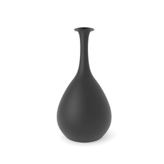 Porcelain black Decor Vases. 3D Rendering Studio Render on a white background.