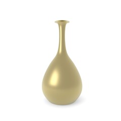 Porcelain gold Decor Vases. 3D Rendering Studio Render on a white background.