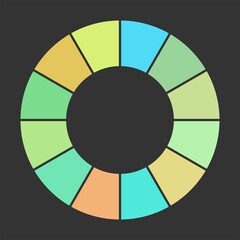 Obraz premium pie charts vector colorful info template.12 pieces.