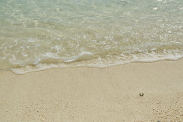 Fototapeta na wymiar sea wave flowing to beach from Lipe island travel location in Thailand