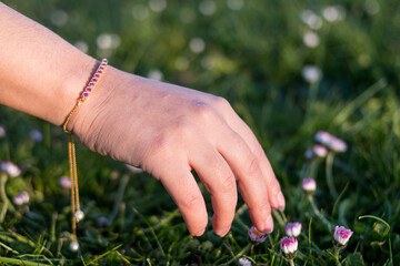 hands and flowers