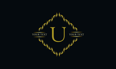 Modern emblem, monogram with the letter U. Icon, company brand. Logo design for business, beauty industry, cosmetics, salon, boutique, company, corporation.