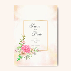 beautiful floral wreath wedding invitation card template