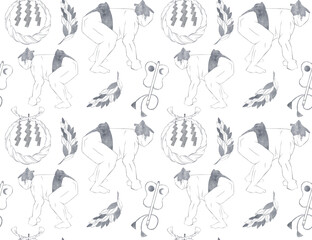 お相撲さん連続背景パターン