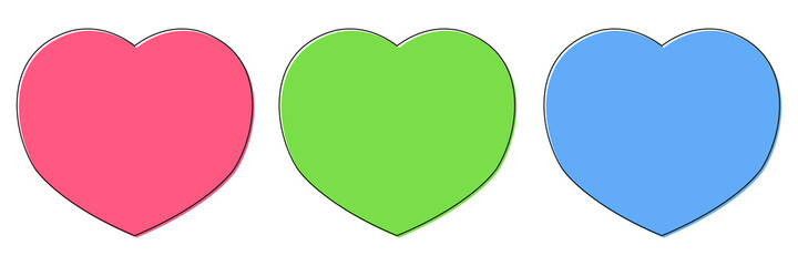 Set heart icons, graphic design template, Valentines Day symbols, vector illustration