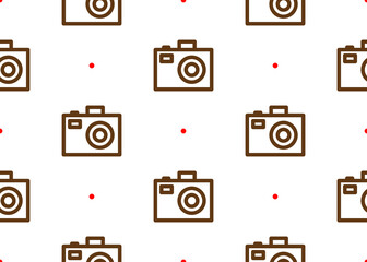 Camera. Seamless background. For wrapping paper design and printing.