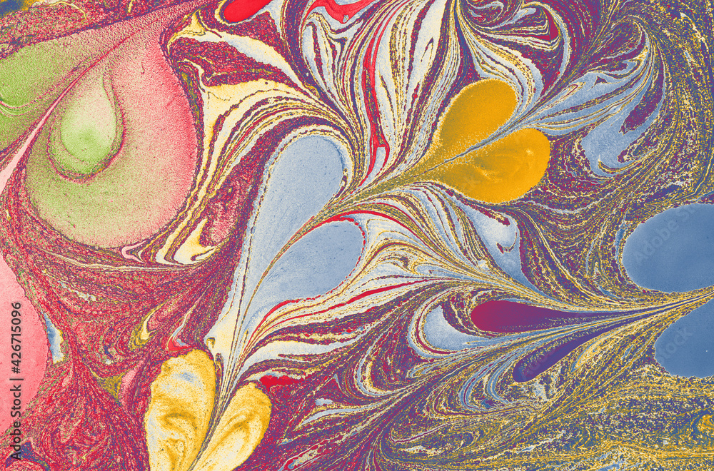 Poster abstract colorful flow art painting pattern background