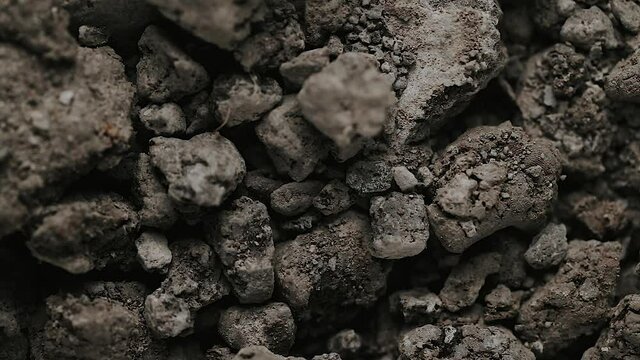 Ground pulsating, in slow motion.  Macro. Close up. Concept: earthquake, ground vibration