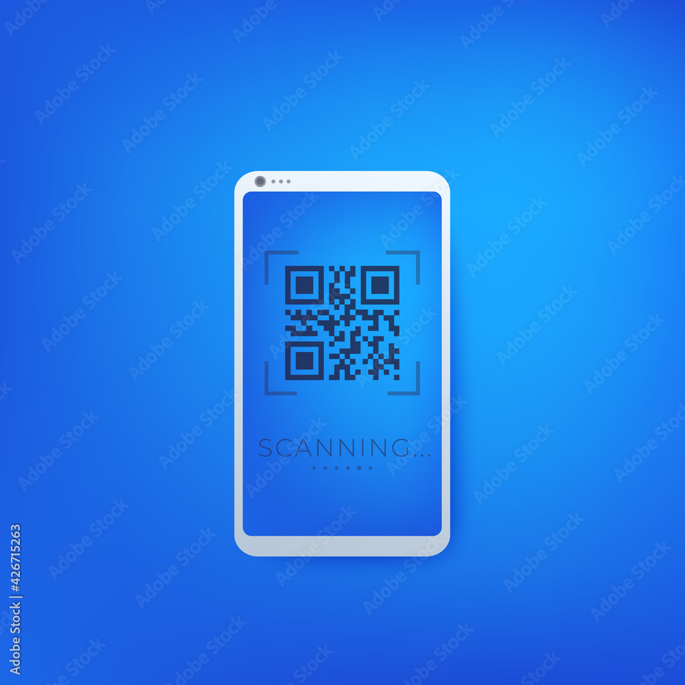 Poster qr code scanning vector