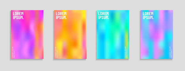 Set of abstract gradient colourful blur backgrounds. Modern trendy color display themes collection design. Template design for mobile app, card, banner. Vector illustration