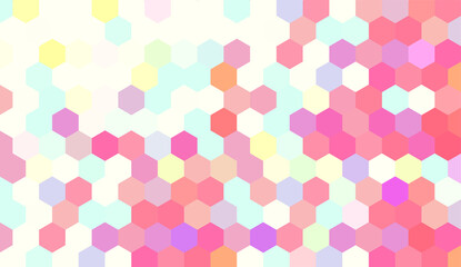ハニカム模様の背景パターン・春