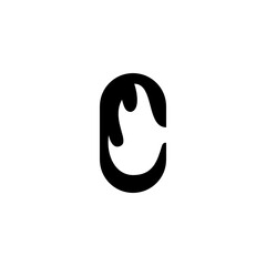 initial letter C with negative space fire symbol logo design inspirations 