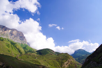 Obraz na płótnie Canvas High-altitude valley of Bezengi in the Kabardino-Balkar Republic