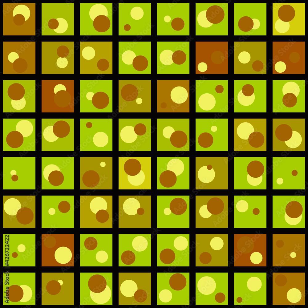 Aufkleber abstract tile with circles. same yellow decor space and futuristic tile. vector