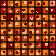 Abstract tile with circles. Same brown decor space and futuristic tile.