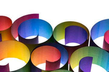 Backlit rolled colorful paper strips 