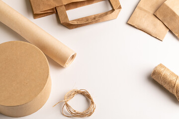 Eco-friendly packaging materials. Processed and decomposing raw materials.
