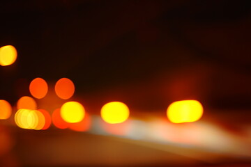 Abstract bokhe night light on street in the city - 玉ボケ 街の明かりのイメージ