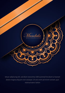 Mandala design with golden arabesque pattern Arabic Islamic east style. Ornamental luxury mandala design
