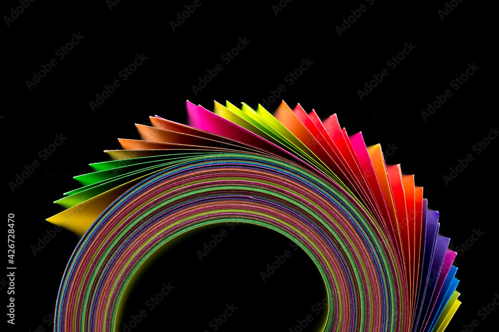 Wall mural rolled color paper sheets abstract macro view