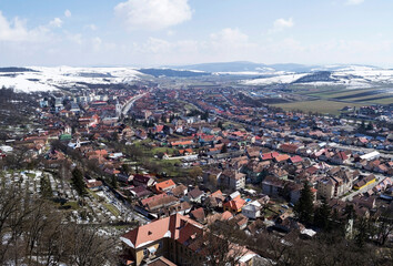 Obraz premium Rupea town seen from the citadel, Brasov county, Romania.