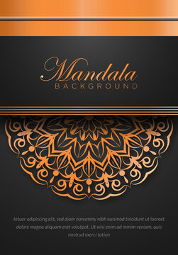 Mandala design with golden arabesque pattern Arabic Islamic east style. Ornamental luxury mandala design 