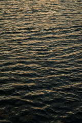 Water background with reflected sunlight at sunset