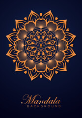 Naklejka premium Mandala design with golden arabesque pattern Arabic Islamic east style. Ornamental luxury mandala design 