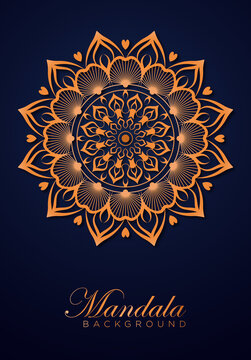 Mandala design with golden arabesque pattern Arabic Islamic east style. Ornamental luxury mandala design 