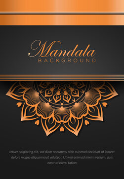 Mandala design with golden arabesque pattern Arabic Islamic east style. Ornamental luxury mandala design 