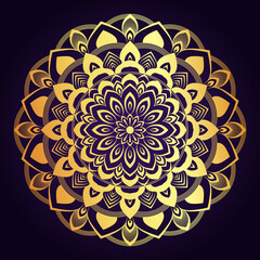 Golden Mandala Background Design Template