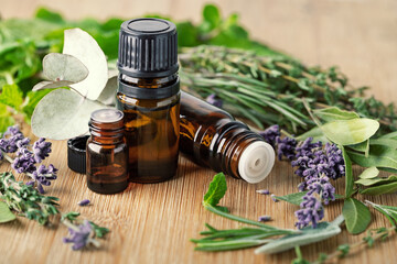 Essential oils for  virus defeating. Alternative medicine.