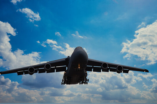 Transport, Flugzeug, Wolken, Himmel, Landung, Ramstein