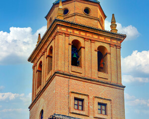 Belfry of an arabic style church in Granada, in Spain.