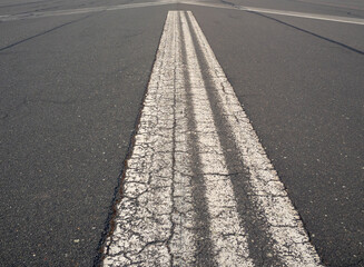 Fototapeta premium old runway markings, part of the runway