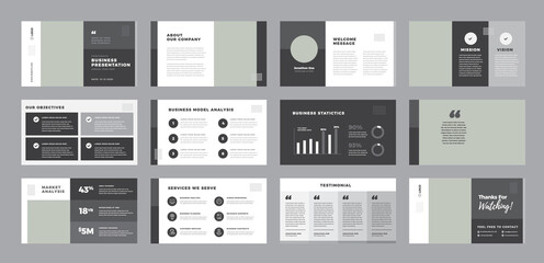 Business Presentation Brochure Guide Design or Pitch Deck Slide Template or Sales Guide Slider
