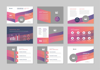 Business Presentation Brochure Guide Design or Pitch Deck Slide Template or Sales Guide Slider