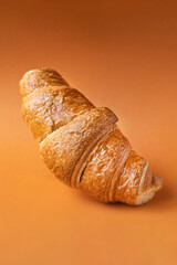 croissant colored background sweet bake dessert bun snack healthy meal top view copy space rustic food background top view