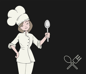 Woman chef draw