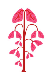 Tree of lungs pink illustration